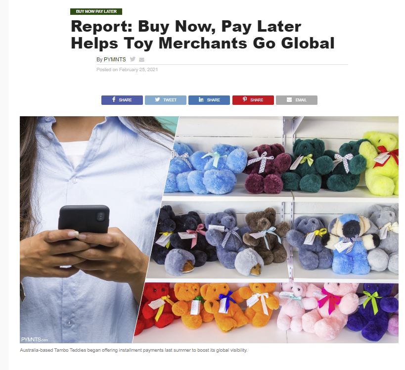 Afterpay Tambo Teddies