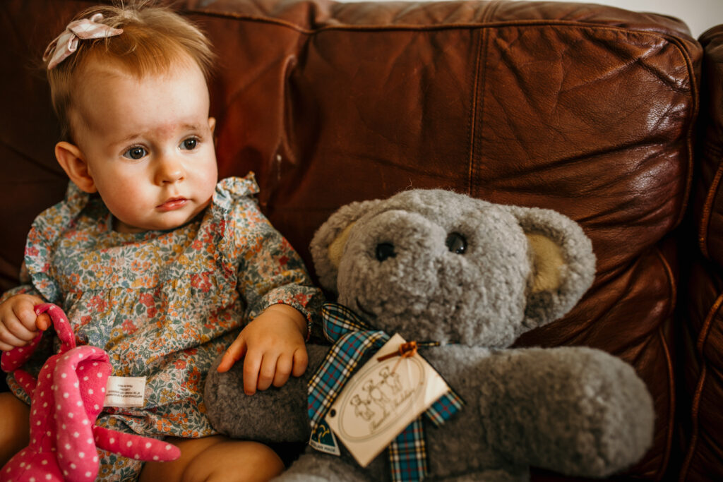 Lucy and an old Tambo teddy