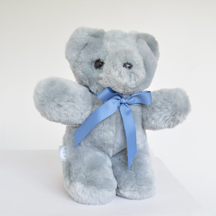 Tambo Teddies Basil Teddy Bear in Silver Fox woollen sheepskin
