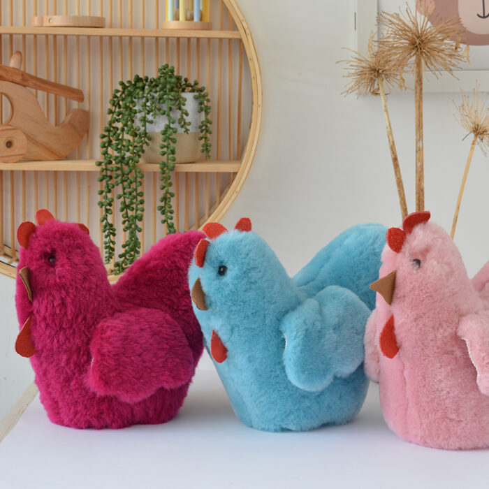 Tambo Teddies Ben's Hens teddy in woollen sheepskin chook
