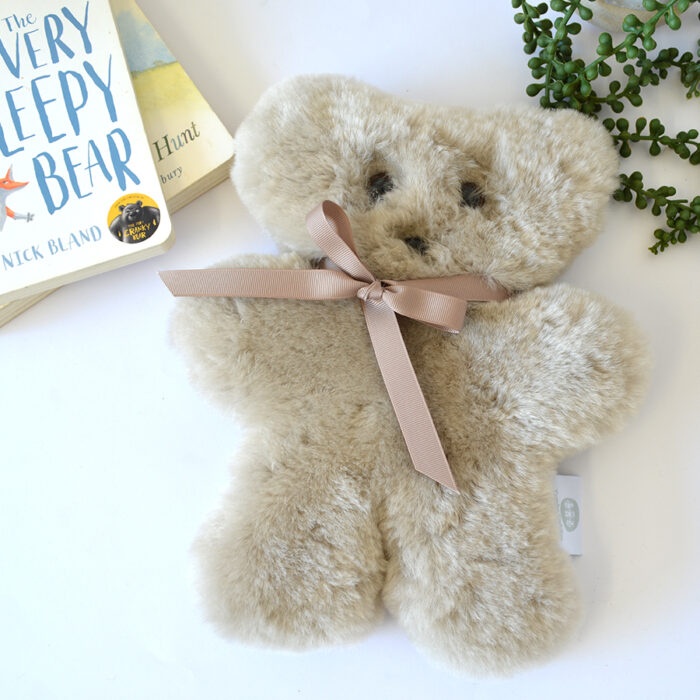 Tambo Teddies Bickie Bear teddy in camel woollen sheepskin