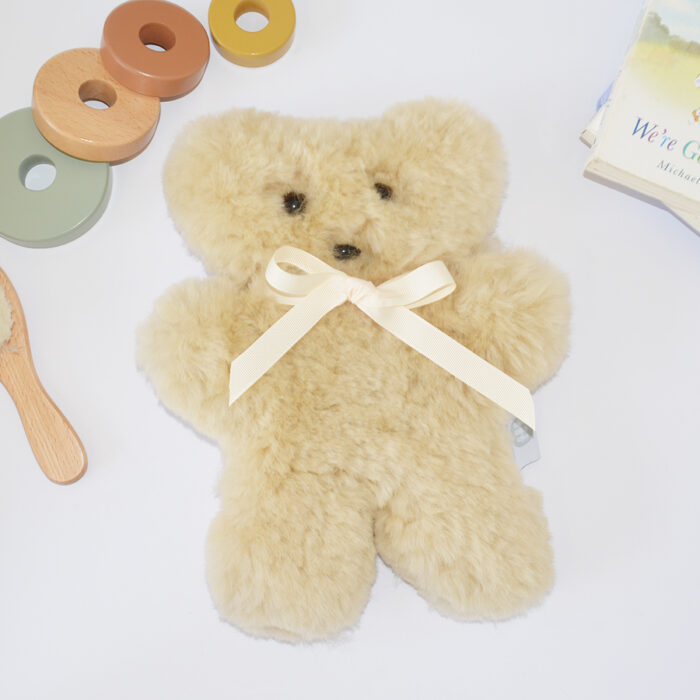 Tambo Teddies Bickie Bear teddy in honey woollen sheepskin