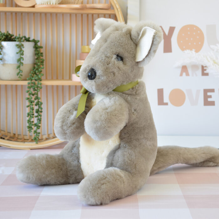 Tambo Teddies Kangaroo teddy bear woollen sheepskin