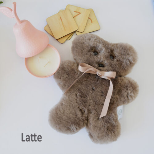 Tambo Teddies Bickie Bear teddy woollen sheepskin Latte Colour