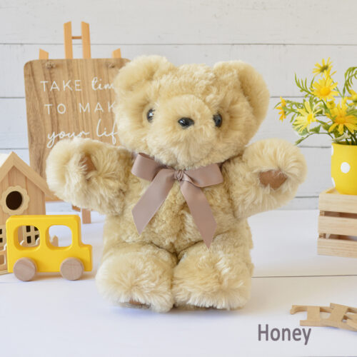 Tambo Teddies suede paw teddy bear woollen sheepskin