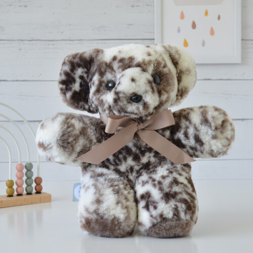 Tambo Teddies Toby softie teddy in spotty woollen sheepskin