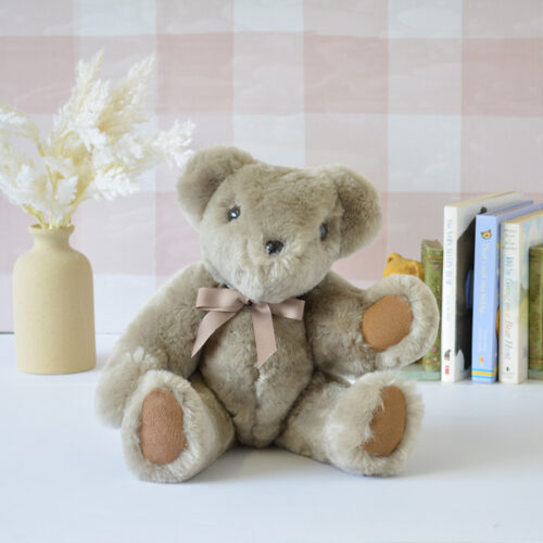 Tambo Teddies Dusty jointed teddy bear in camel woollen sheepskin