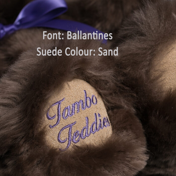 Latte Basil Teddy Bear with Ballantines Embroidery Tambo Teddies